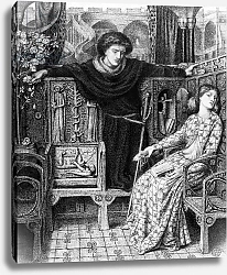 Постер Розетти Данте Hamlet and Ophelia, 1858