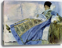 Постер Ренуар Пьер (Pierre-Auguste Renoir) Мадам Моне на диване