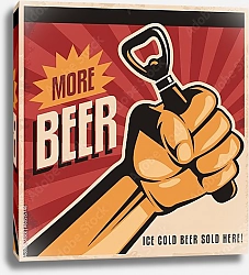 Постер Ретро-плакат пива с революционным кулаком