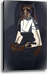 Постер Грис Хуан Woman with Mandolin