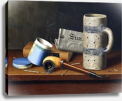 Постер Харнетт Уильям Still-life with Blue Tobacco Box, 1878