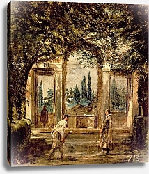 Постер Веласкес Диего (DiegoVelazquez) The Gardens of the Villa Medici in Rome, c.1650-51