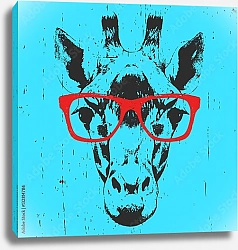 Постер Портрет жирафа в очках
