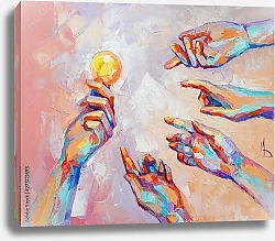 Постер «Руки» Концептуальная абстрактная ручная роспись.