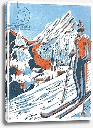Постер Орр Шарлотта (совр) Ski, 2015, linoprint