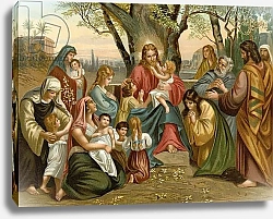 Постер Эббингхаус Вильгельм (1864-1951) Jesus blessing the Children