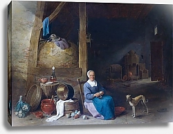 Постер Неизвестен Престарелая женщина, очищающаяся грушу