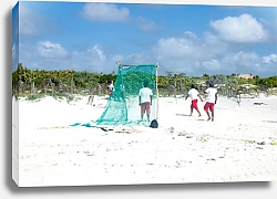 Постер Пляжный футбол на белом песке