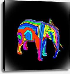 Постер Абстрактный слон на черном фоне