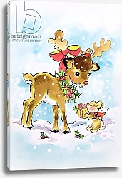 Постер Мэттьюз Диана (совр) Christmas Reindeer and Rabbit