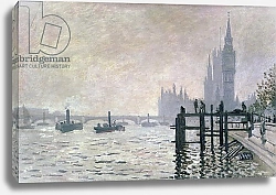 Постер Моне Клод (Claude Monet) The Thames below Westminster, 1871