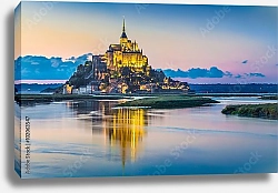 Постер Мон-Сен-Мишель в сумерках, Нормандия, Франция