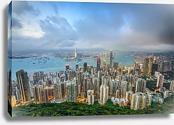 Постер Китай, Гогконг. Панорама с птичьего полета №9