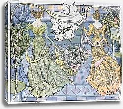 Постер Фёр Джордж Women surrounded by flowers, c. 1900