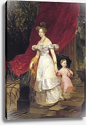 Постер Брюллов Карл Портрет великой княгини Елены Павловны с дочерью Марией. 1830