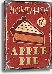 Постер Винтажная вывеска с яблочным пирогом
