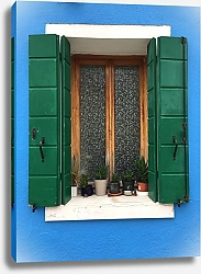 Постер Венецианское окно с зелеными ставнями