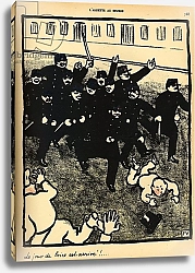 Постер Валлоттон Феликс A police brigade charges a group of demonstrators, 1902