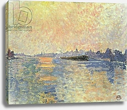 Постер Писсарро Люсьен Sunset on the Thames at Chiswick