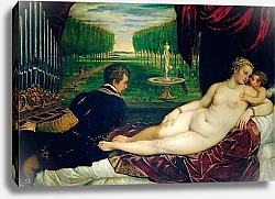 Постер Тициан (Tiziano Vecellio) Venus with an Organist and Cupid, c.1540-50