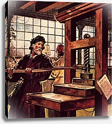 Постер МакКоннел Джеймс Caxton's printing press
