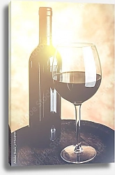 Постер Бокал вина в солнечном свете