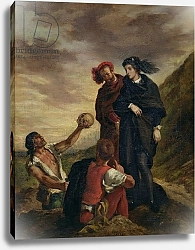 Постер Делакруа Эжен (Eugene Delacroix) Hamlet and Horatio in the Cemetery, from Scene 1, Act V of 'Hamlet' by William Shakespeare 1839