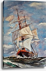 Постер Корабль в бурном море