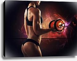 Постер Тренирующаяся мускулистая женщина