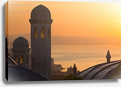Постер Восход солнца над Босфором, вид на Мечеть Сулеймана в Стамбуле, Турция