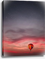 Постер Воздушный шар под звездным небом