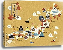 Постер Японская туристическая карта 