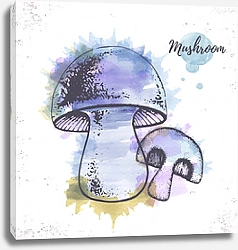 Постер Эскиз акварельных грибов