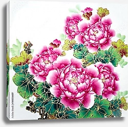 Постер Китайские розовые цветы