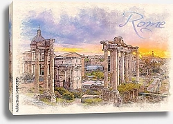 Постер Рассвет над Римским форумом