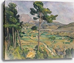 Постер Сезанн Поль (Paul Cezanne) Landscape with viaduct: Montagne Sainte-Victoire, c.1885-87