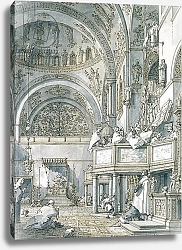 Постер Каналетто (Giovanni Antonio Canal) The Choir Singing in St. Mark's Basilica, Venice, 1766
