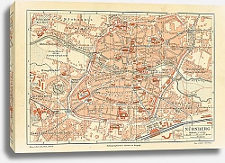 Постер Карта Нюрнберга, конец 19 в. 1