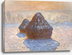 Постер Моне Клод (Claude Monet) стог сена, покрытый снегом