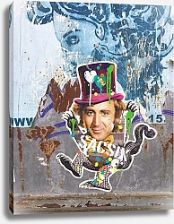 Постер Рисунок шляпника на стене