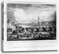 Постер Флеминг Джон Broomielaw Bridge, Carlton Place, Clyde St., Glasgow, engraved by Joseph Swan, 1830