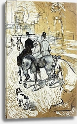 Постер Тулуз-Лотрек Анри (Henri Toulouse-Lautrec) Horse-riders going toward the Bois de Boulogne; Cavaliers se Rendant au Bois de Bologne, 1888