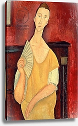 Постер Модильяни Амедео (Amedeo Modigliani) Woman with a Fan 1919
