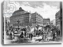 Постер Неизвестен The new place of the French theatre with the fountains projected at the Palais Royal in Paris. Engraving in “” L'univers Illustrée””, 1867. Private collection.