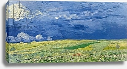 Постер Ван Гог Винсент (Vincent Van Gogh) Wheatfields under Thunderclouds, 1890
