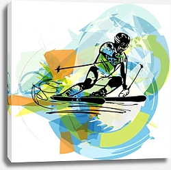 Постер Эскиз лыжника