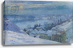 Постер Лебур Альбер The Village of Herblay under snow, 1895