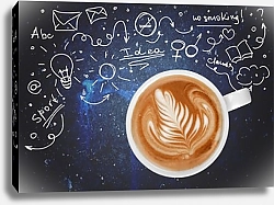 Постер Чашка кофе с рисунком