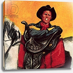 Постер МакКоннел Джеймс Cowboy with his saddle