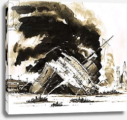 Постер Смит Джон 20в. The Great Steamers: The Ship That Died in Dock. The Normandie